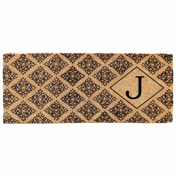 Calloway Mills Monogram Door Mat, Black, Natural, 18 in W x 46 in L 103331846J - main